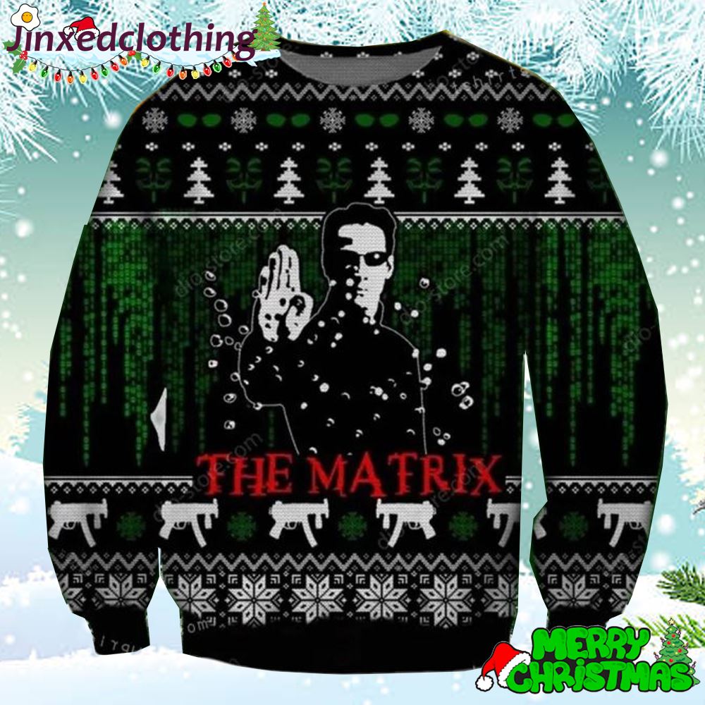 Neo The Matrix Resurrections Ugly Christmas Sweater - Shop the Latest T ...